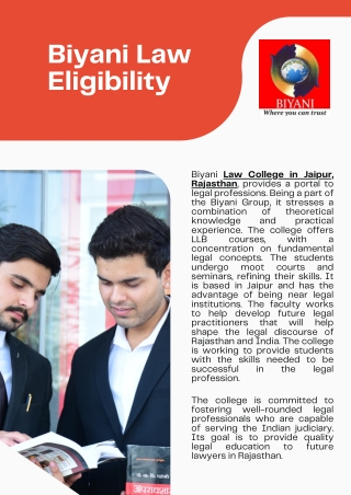 Jaipur Law College: Biyani Information