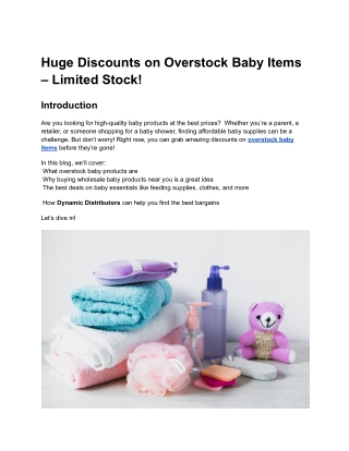 Huge Discounts on Overstock Baby Items – Limited Stock