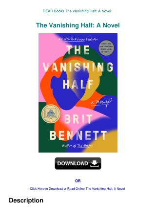 READ Books The Vanishing Half A Novel