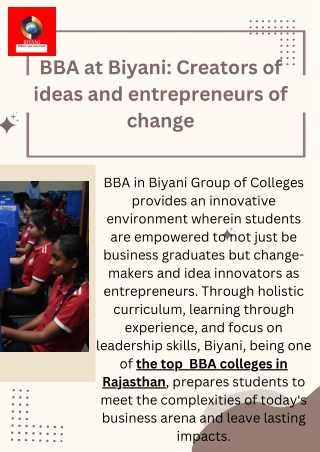 BBA in Biyani Group of Colleges – Building Tomorrow's Business Leaders