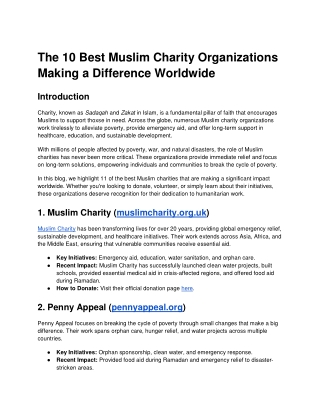 The 10 Best Muslim Charity Organizations Making a Difference Worldwide