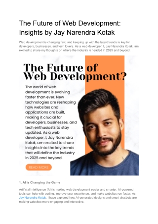 The Future of Web Development: Insights by Jay Narendra Kotak