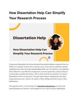 How Dissertation Help Can Simplify Your Research Process