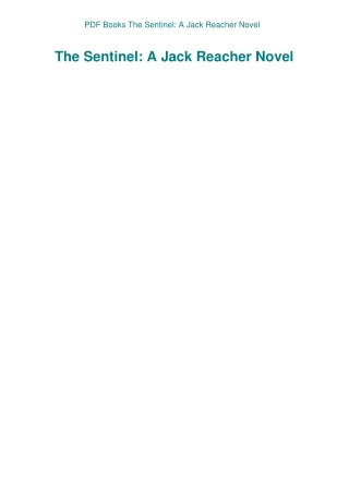 PDF Books The Sentinel A Jack Reacher Novel