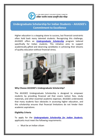 Achieve Success with an Undergraduate Scholarship Now