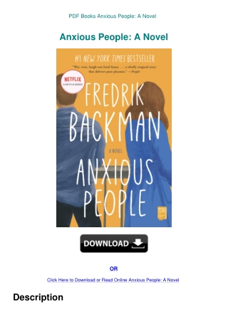 PDF Books Anxious People A Novel