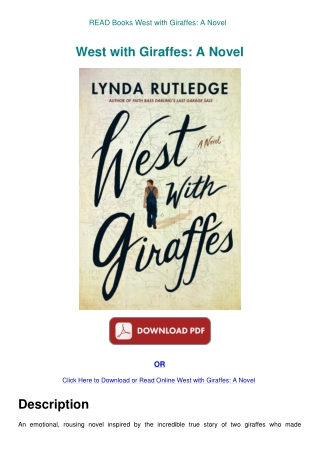 READ Books West with Giraffes A Novel