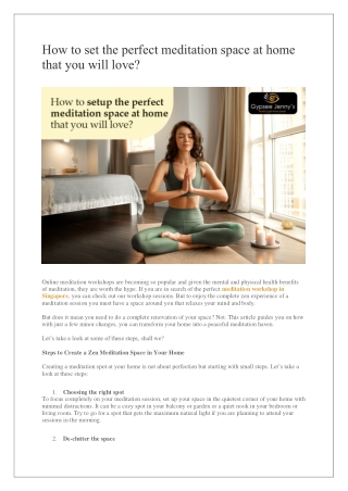 How to set the perfect meditation space at home that you will love