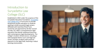 Building Legal Careers - Suryadatta Law College's Vision and Offerings