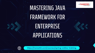 Mastering Java Framework for Enterprise Applications