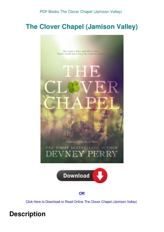 PDF Books The Clover Chapel (Jamison Valley)
