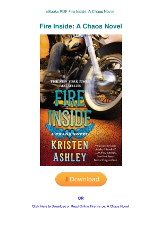 eBooks PDF Fire Inside A Chaos Novel