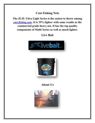 Cast Fishing Nets, livebait.com