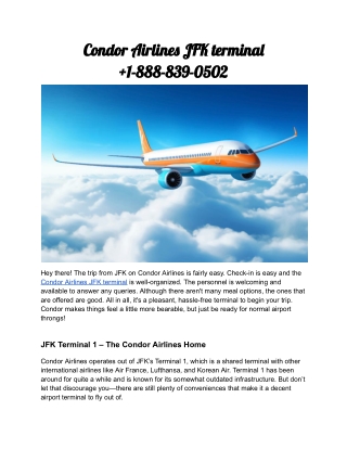 Condor Airlines JFK terminal