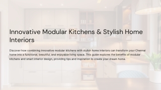 Innovative Modular Kitchens & Stylish Home Interiors