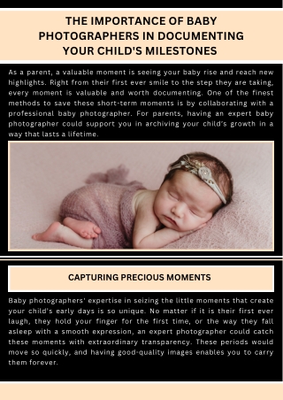 The Importance of Baby Photographers in Documenting Your Child's Milestones