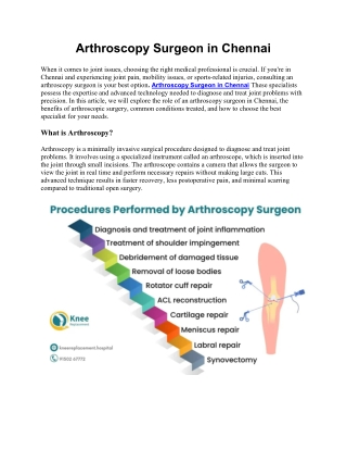 Arthroscopy Surgeon in Chennai