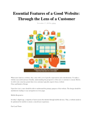 Essential Features of a Good Website Through the Lens