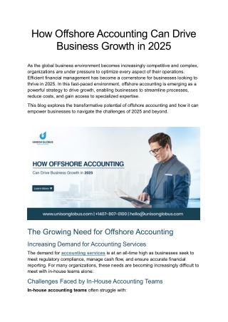 How Offshore Accounting Can Drive Business Growth in 2025