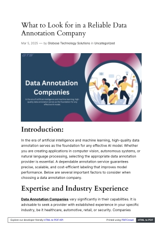 What to Look for in a Reliable Data Annotation Company