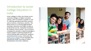 Career Readiness through Junior College Education in India