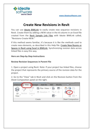 Create New Revisions in Revit