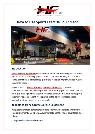 How to Use Sports Exercise Equipment