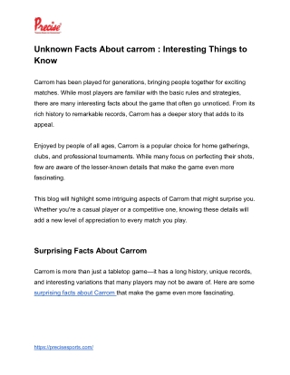 Unknown Facts About Carrom_ Interesting Things to Know