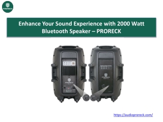 Enhance Your Sound Experience with 2000 Watt Bluetooth Speaker – PRORECK