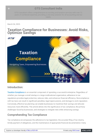 Taxation Compliance for Businesses: Avoid Risks, Optimize Savings