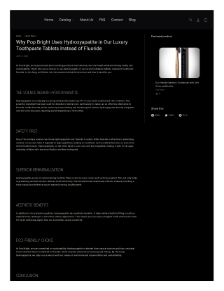 Hydroxyapatite: A Fluoride-Free Revolution in Toothpaste Tablets