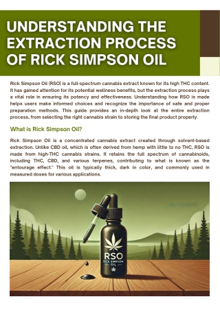 Understanding the Extraction Process of Rick Simpson Oil