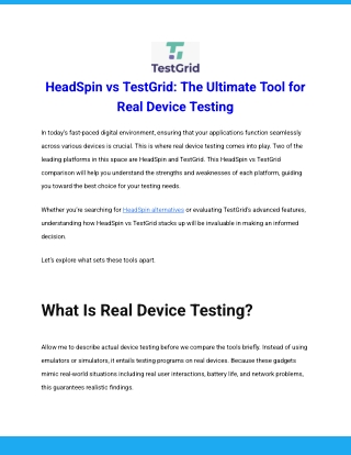 HeadSpin vs TestGrid_ The Ultimate Tool for Real Device Testing