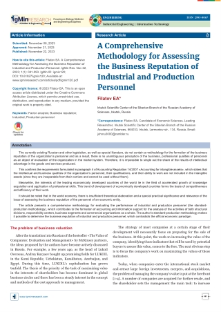 A Comprehensive Methodology for Assessing the Business Reputation of Industrial