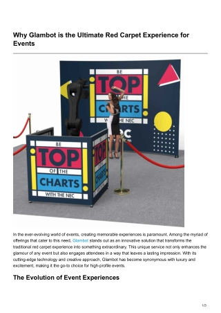 Why Glambot is the Ultimate Red Carpet Experience for Events