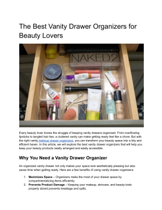 The Best Vanity Drawer Organizers for Beauty Lovers