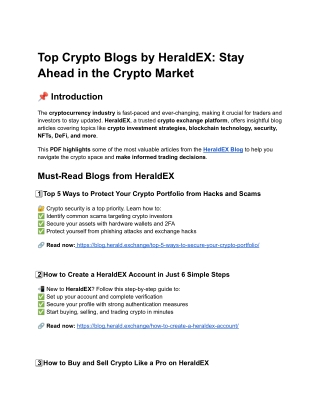 Top Crypto Blogs by HeraldEX_ Stay Ahead in the Crypto Market