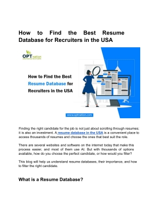 How to Find the Best Resume Database for Recruiters in the USA