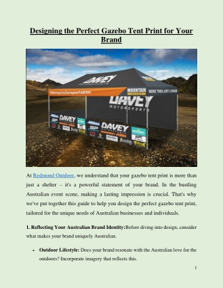 Designing the Perfect Gazebo Tent Print for Your Brand