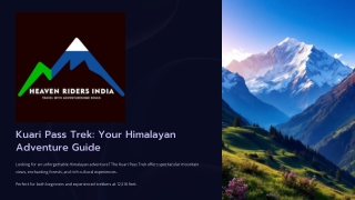 Your Gateway to Himalayan Adventure with Kuari Pass Trek Package