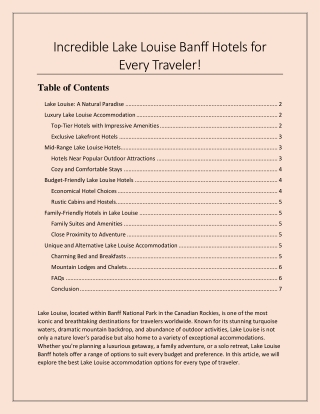 Incredible Hotels for Every Traveler!