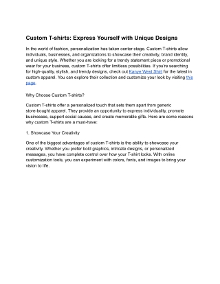 Custom T-shirts_ Express Yourself with Unique Designs