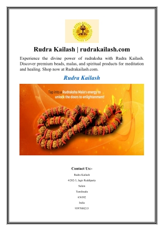 Rudra Kailash  rudrakailash.com