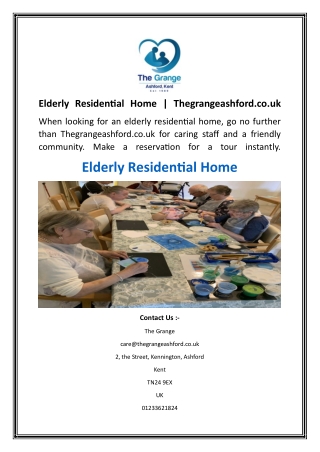 Elderly Residential Home  Thegrangeashford.co.uk