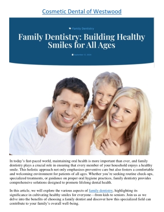 Cosmetic Dental of Westwood