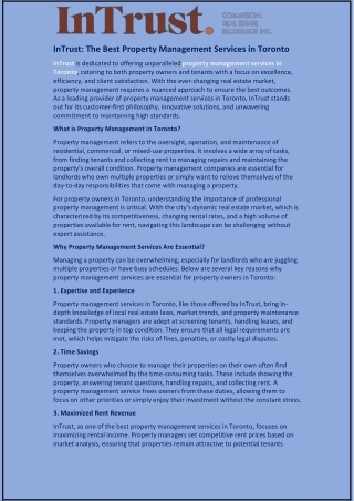 InTrust: The Best Property Management Services in Toronto