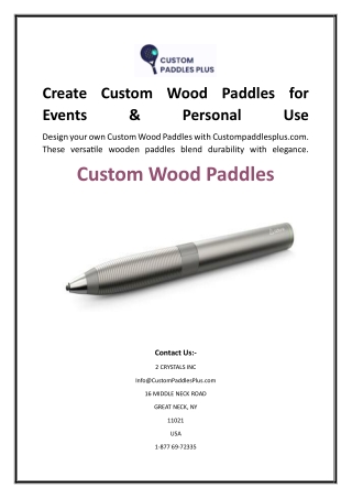 Create Custom Wood Paddles for Events & Personal Use