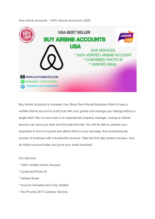 How Airbnb Accounts - 100% Secure Account In 2025