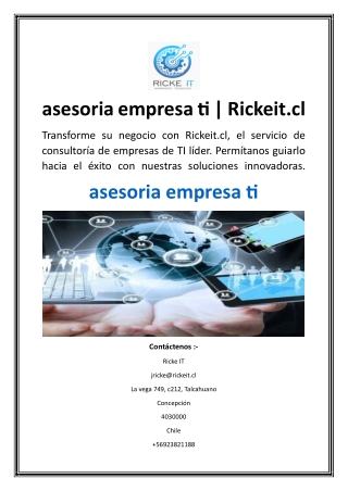 asesoria empresa ti  Rickeit.cl