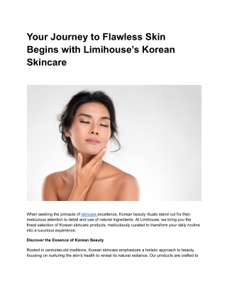 Your Journey to Flawless Skin Begins with Limihouse’s Korean Skincare